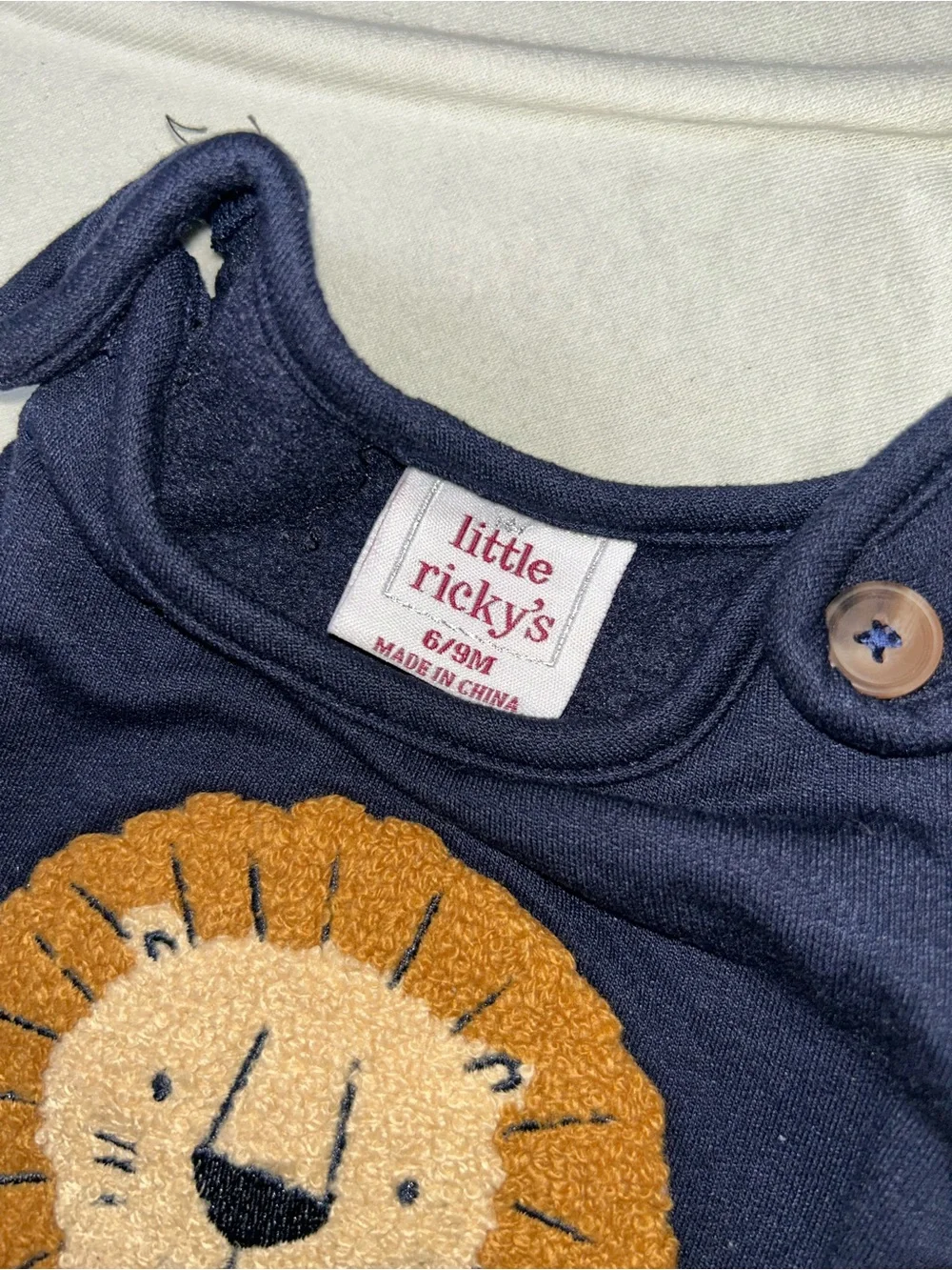 Daddy's Mane Dude Navy & Blue Lion One-Piece Set